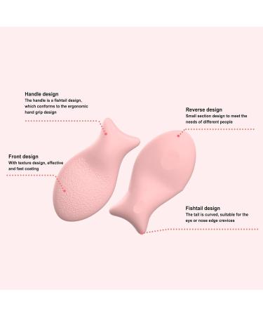 Teksome Powder Puff for Face Powder | Reusable Cosmetic Puff for Face | Fish Shaped Cosmetic Puff Beauty Makeup Tools for Pressed Powder Liquid Foundation Small fish puff (pink) - Buy Online on SooperMarket.com