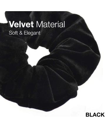 4-Piece Velvet Hair Tie Set for Women Girls & Children Perfect for Updos & Ponytails - Black Multipack - Buy Online on SooperMarket.com