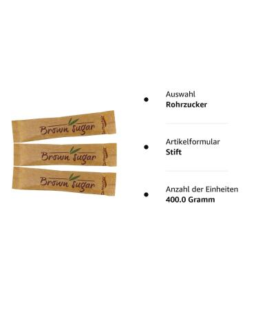 Coffeefair Brown Cane Sugar Sticks | 100 x 4g Cane Sugar Pack | Premium Sweetener for Coffee & Tea - Buy Online on SooperMarket.com