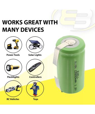 Buy 2x Exell 1.2V 5000mAh NiMH C Size Rechargeable Batteries | Ideal for Airsoft Telecoms Electric Tools & Data Meters - International Shipping Available - Buy Online on SooperMarket.com