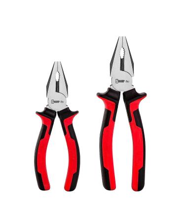 Sharp-Tec Combination Cutters Pliers Set 2-Piece Combination Cutting Pliers with Anti-Slip Handle 160mm & 200mm Combination Pliers Set(6"+8")