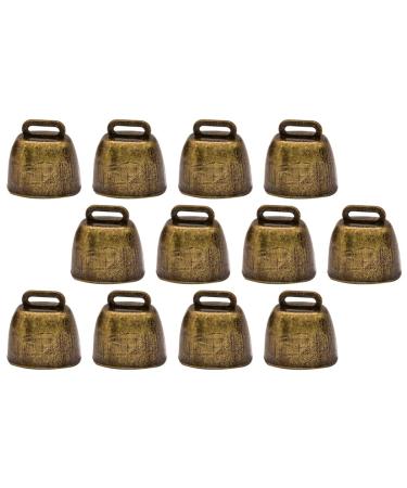 Xmas Bells 12pcs Cattle Farm Animal Copper Cow Horse Sheep Grazing Metal Copper Bells Small Brass Bells Cattle Goat Farm Loud Bronze Bell Pet Collar Hanging Bell