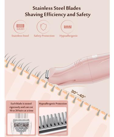 EESKA 3 in 1 Bikini Trimmer for Women - Cordless Electric Lady Razor for Legs, Arms, and Bikini - IPX7 Waterproof - Wet & Dry Use - Painless Hair Removal - Pink - Buy Online on SooperMarket.com
