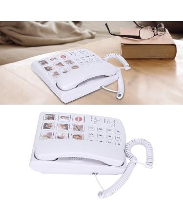 LIKJ Big Button Corded Phone LD 858HF Hands-Free Dial Photo Memory Desktop Telephone One-Touch Dialing Landline Phones with 7 Home Number 1 SOS Number 1 Meal Order Number for Seniors Elderly Home - Buy Online on SooperMarket.com