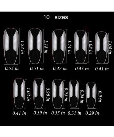 Fightart 600PC Artificial Fingernails - 10 Sizes Nail Tips for Salon & DIY Nail Art - Perfect for International Shipping - Buy Online on SooperMarket.com