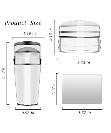 4-Piece Nail Art Stamper Kit | Silicone Clear Stamps & Scraper | DIY Manicure Tools for French Nail Design - Buy Online on SooperMarket.com