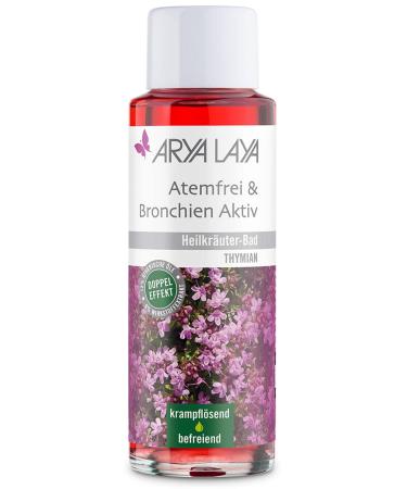 Arya laya medicinal herbal bathroom breath-free & bronchi active 200 ml: wellness & care for at home with tymian extract antispasmodic for cough and flu effect warm & strengthened vegan thyme 200 ml (1 Pack)