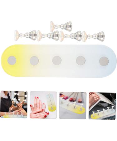 COOLHIYA 1 Set nail practice holder gradient rainbow nail stan training nail stands nail art organiser nail painting stand nail decor nail stands for nail art plastic Acrylic oval Yellow Blue 12.8x3.7cm - Buy Online on SooperMarket.com