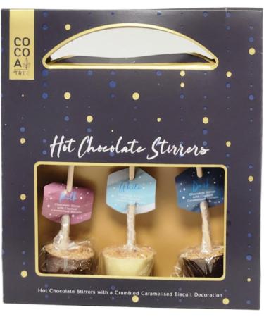 Hot Chocolate Stirrers Milk Chocolate Stirrer White Dark Chocolate With Caramelised Biscuit Crumb Xmas Gift Pack - Buy Online on SooperMarket.com