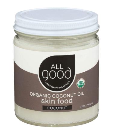 All Good Organic Coconut Oil Skin Food - Natural Moisturizing Skin Care - Non GMO - Vegan (Coconut) 7.5 Fl Oz (Pack of 1) Coconut