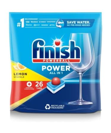 Finish Power All in One Dishwasher Tablets Bulk Lemon 26 Tabs Lemon 26 count (Pack of 1)