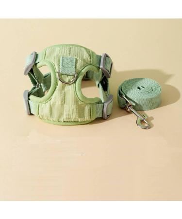 Fueegue Cat Harness with Leash Escape Proof Adjustable Soft for Cats and Dogs Puppy Harness Green Bubble Grid XL
