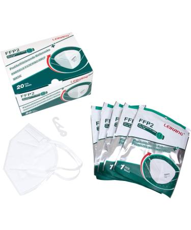 Buy Leikang FFP2 Respirator Mask - White FACE MASK LK-008 (20 Pack) - International Shipping Available - Buy Online on SooperMarket.com