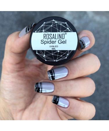 ROSALIND Spider Gel Nail Polish UV Set - 6pcs Kit 5ml | DIY Line Drawing Nail Design - Peel Off Paint | Perfect for Gel Polish 07 - Buy Online on SooperMarket.com