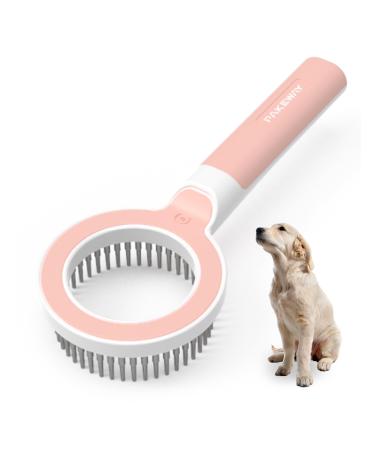 Zewze dog brush long-haired removing ridge for dogs removes knots and develops the fur stainless steel pet ridge dog salon combs (pink)