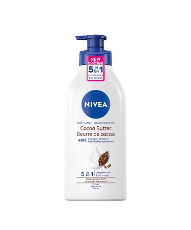 NIVEA Cocoa Butter Body Lotion | 48H Deep Moisturie |Daily Moisturizer | Light Non-greasy | with Cocoa Butter & Vitamin E | For Dry to very dry Skin | 625mL Pump Bottle