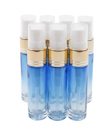 PXYELEC 7 pieces mini 10 ml blue course spray glass bottles atomizer pump pump refillable glass bottle of fine fog bottled make-up tools for travel party gift
