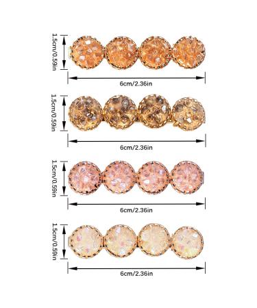 16Pcs Crystal Hair Clips - Round Rhinestone Duckbill Hair Barrettes for Women - Bling Geometric Alligator Hair Pins - Wedding Bridal Bridesmaid Hair Accessories - Buy Online on SooperMarket.com