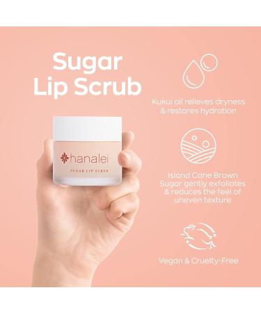 Hanalei Sugar Lip Scrub & Kukui Oil Lip Treatment 15g + 5-Piece Tropical Lip Balm Set | Hawaiian Botanicals, Cruelty-Free & Paraben-Free - Buy Online on SooperMarket.com