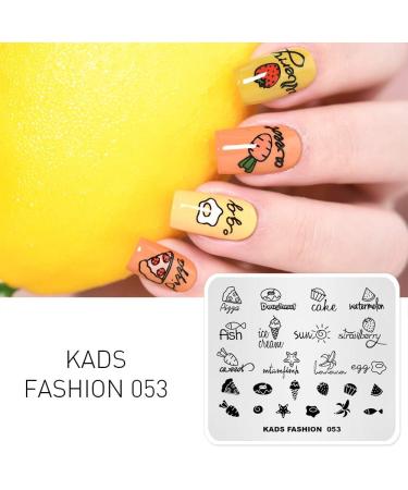 Nail Stamping Plate Fashion Food Fruit Summer Cake Fish Ice Cream Theme Multi-Pattern Stamp Print Image Stamp Template Nail Art for Nail Design 6# - Buy Online on SooperMarket.com
