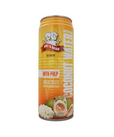 Amy & Brian Coconut Water with Pulp, 17.5 Fl Oz (Pack of 12)