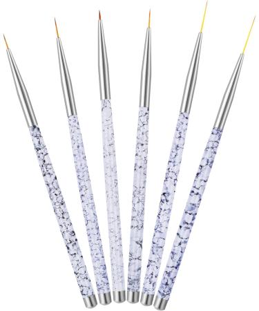 Sibba Water Activated Eyeliner Brush Applicators - 6pcs Transparent Set for Halloween Cosmetic Tool, Fine Point Angled Wands for Eye Makeup, Eyebrow, Nail Art, and Painting - Buy Online on SooperMarket.com