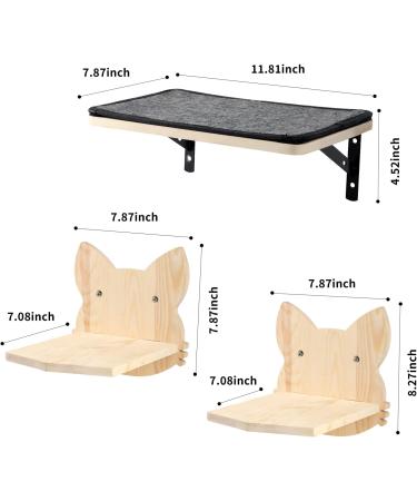 Wall Mounted Cat Hammock Shelf with Solid Rubber Wood Steps - Hanging Perches for Sleeping, Playing, and Climbing - Buy Online on SooperMarket.com
