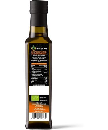 Herbal Land Bio Apricot Kernel Oil 250ml - Cold-Pressed Natural Cooking & Baking Oil | Premium Skin & Hair Cosmetics - Buy Online on SooperMarket.com