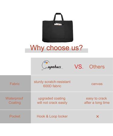 Cupohus Waterproof Art Portfolio Bag 20" x 26" for 18" x 24" Artworks with Outer Pockets and Handle  Student Carrying Storage Bag - Buy Online on SooperMarket.com