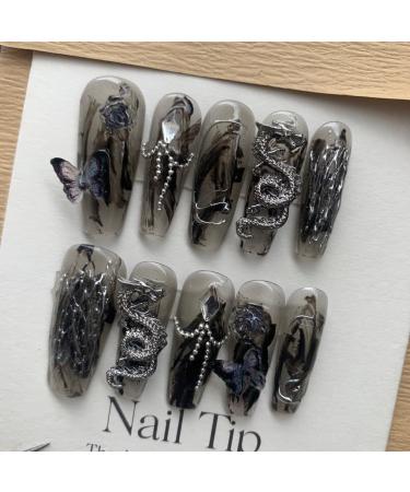 Handmade Nail Wearing Chinese Style Nail Beauty Dragon's Descendants: Fake Nail and Patch Nail Enhancement (Size : M) - Buy Online on SooperMarket.com