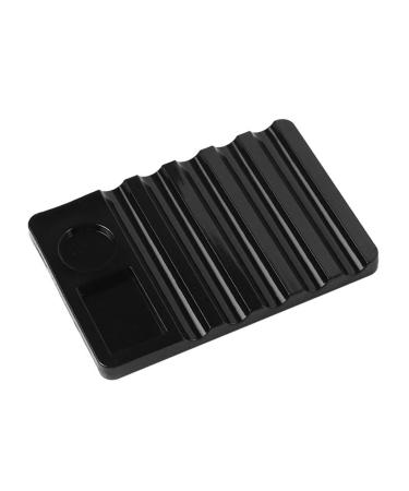 Worparsen Nail Art Palette Eye-catching Vivid 7 Slots Nail Art Brush Holder Compatible with Women Black