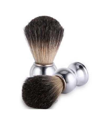 Premium Badger Hair Shaving Brush - Natural Skin-Friendly Brush with Silver Plastic Handle for Perfect Shave | Buy Internationally - Buy Online on SooperMarket.com