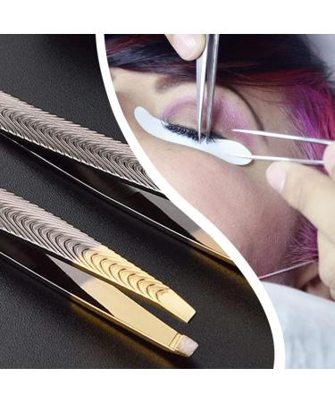 Slanted Stainless Steel Eyebrow Tweezers - Anti-Skid Sharp Tweezers for Facial Hair - Buy Online on SooperMarket.com