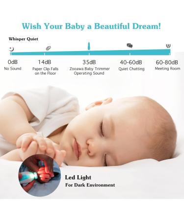 Zooawa Baby Nail Clipper 20 in 1 Electric Trimmer Kit for Newborns, Infants, Toddlers and Adults - Nail File with 12 Replacement Pads - Blue - Buy Online on SooperMarket.com