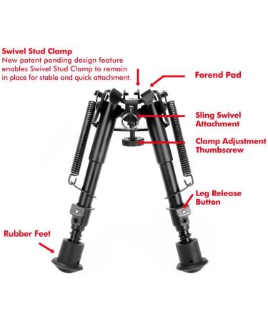 AVAWO Hunting Rifle Bipod - 6-9 Inch Adjustable Tactical Super Duty Bipod - Buy Online on SooperMarket.com