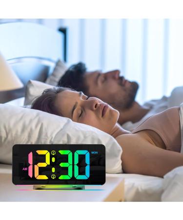 Ankilo Digital Alarm Clock for Deep Sleepers | RGB Color Changing Night Light & Charging Station | Bright LED Bedside Clock for Kids & Adults - Buy Online on SooperMarket.com