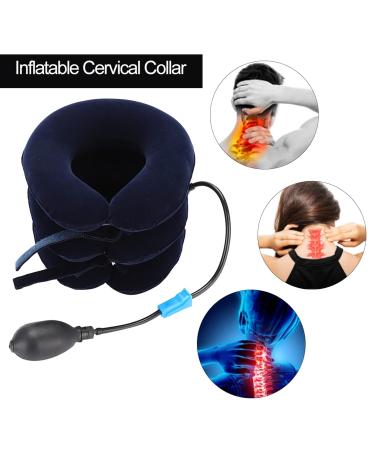 Inflatable Cervical Vertebrae Traction Device - Portable Neck Support Cushion for Home & Office (Adjustable Blue) - Buy Online on SooperMarket.com
