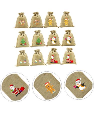 KOMBIUDA 12pcs Christmas Drawstring Bag Candy Bags Burlap Lovely Bags Hold Accessories Bag Storage Bag Pocket - Buy Online on SooperMarket.com