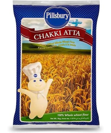 Pillsbury Chakki Fresh Atta | 100% Pure and Natural | Full of Fibre | Make Rotis & Chappatis | Traditional Indian Flour | Nutritious | Healthy | Vegetarian | 5 KG Bag (Pack of 2) - Buy Online on SooperMarket.com
