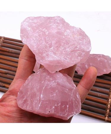 Natural Raw Pink Rose Quartz Crystal Rough Stone Specimen Crystal Love Natural Stones and Minerals Fish Tank Stone Rocks (Size : 80-120g) - Buy Online on SooperMarket.com