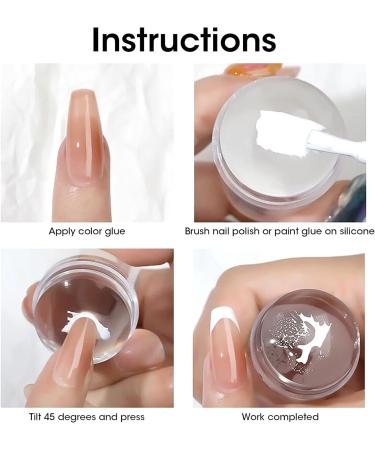 Silicone Nail Art Stamper Clear Jelly Kit - Stamping Tools for DIY French Tip Nails - Buy Online on SooperMarket.com
