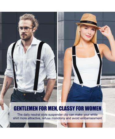 Buy Aomig Extra Wide Braces for Men - 3.5 cm Strong Metal Clips Adjustable & Elastic - Unisex X Style - Buy Online on SooperMarket.com