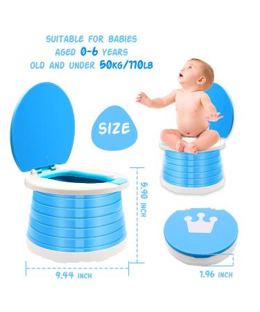 Portable Potty for Kids Toddlers Foldable Travel Potty Training Seat Foldable Toddler Potty Seat for Travel  Car  Camping  Park Outdoor  Indoor(Baby Blue) - Buy Online on SooperMarket.com