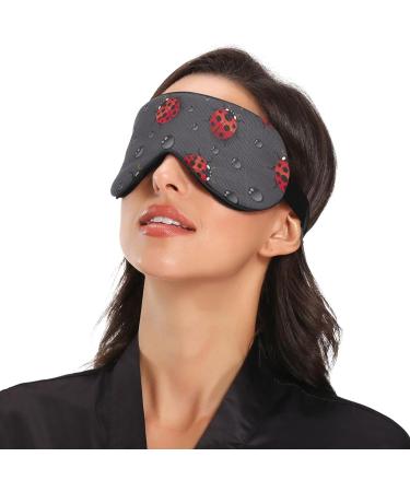 Haskirky Light Blocking Eye Mask - Breathable & Adjustable for Men and Women | Ideal for Travel, Yoga, Meditation, Office, and Deep Sleep - Ladybugs Design - Buy Online on SooperMarket.com