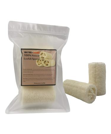 MAYMIIHOME 100% Natural Organic Loofahs 6 Pack - Exfoliating Spa Scrubber for Body Wash - Removes Dead Skin, Made with Organic Luffa - Buy Online on SooperMarket.com