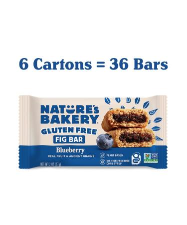 Natures Bakery Gluten Free Blueberry Fig Bars 36 Twin Packs - Vegan, Non-GMO Snack Bar - 6 Boxes, 6 Count Pack - Real Fruit Ingredients - Buy Online on SooperMarket.com