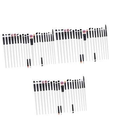 Beavorty 60 Pcs Kit Para Pesta as Foundation Brush Makeup Brush Eye Shadow Brush Eyeshadow Tools Spoolie Brush for Eyelashes Womens Eyelash Kits Portable Eyebrow Brush Size 1x3pcs As Shownx3pcs