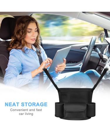 Adiwo Car Organizer: PU Leather Seat Storage Bag - Black | Durable Console Organizer for Liner, Pets, Children | Front Seat Purse Holder - Buy Online on SooperMarket.com