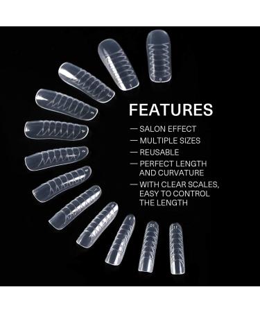 Modelones Poly Extension Gel Dual Nail Forms - 120pcs Clear Nail Extension Tips Set for Thickening Acrylic False Nails - 12 Sizes Trendy Nail Art Design for Salon and DIY Manicure - Buy Online on SooperMarket.com