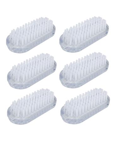 Andux Zone Hand & Nail Cleaning Brush Plastic MJS-01 (Transparent 6pcs)